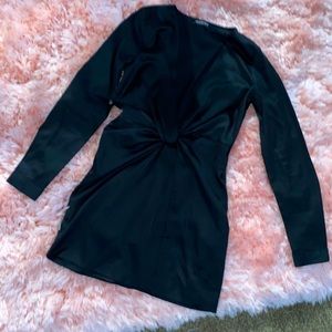 Black Silky Mini Dress